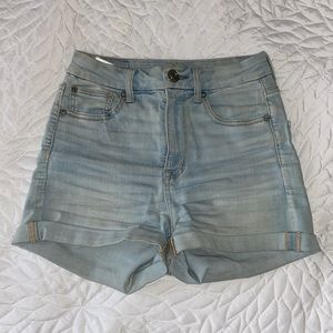 High waisted jean shorts